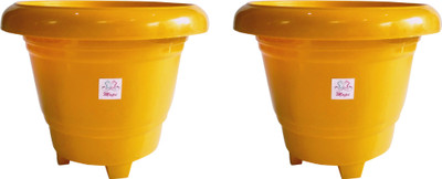 

Mopi HIGH GRADE PLASTIC LEG PLANTER (Plastic,Yellow,12 inch� Plant Container Set Plant Container Set(Pack of 2, Plastic)