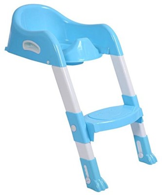 

A+B Toilet Potty Trainer Seat Chair Kids Toddler With Ladder Step Up Toilet Potty Training Stool Potty Seat(Blie)