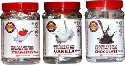 

Eat Soya Instant Soy Milk Beverage Mix Chocolate , Vanilla, Strawberry Flavor Combo 200g (Pack of 3) Plant-Based Protein(600 g, Chocolate, Strawberry, Vanilla)
