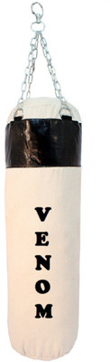 

Venom 7.5 Feet Long, CANVAS Material,White and Black Color, Unfilled with Hanging Chain Hanging Bag(7.5, 90 kg)