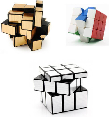 

Mayatra's Magic Rubik Cube Puzzle Brainstorming Game - Gold + Silver & 3x3 (3 Pieces)(3 Pieces)