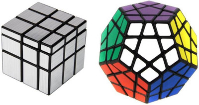 

Civil Magic Rubik Silver Mirror & Megaminx Cube Combo Puzzle Cube Brainstorming Game Toy With Black Base & Neon Color (2 Pieces)(2 Pieces)