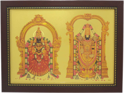 

R S Exports Lord Balaji Photo Frame (34 cm x 26 cm x 1.5 cm) / venkateswara perumal lakshmi laxmi alamelu padmavati padmavathy / God Gods and Goddess Religious Frame