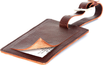 

UMDA Genuine Leather Baggage TAG Name TAG Luggage Tag(Brown)