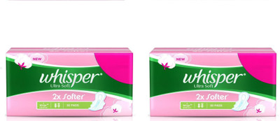 

Whisper Ultra Soft Large Sanitary 30 Pad Sanitary Pad(Pack of 2)
