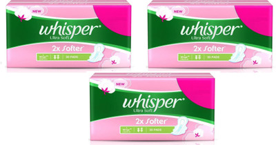 

Whisper Ultra Soft Large Sanitary 30 Pad Sanitary Pad(Pack of 3)