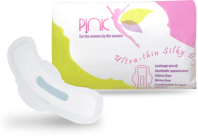 

Pink Biodegradable ultra-thin Long Hours Protection Silky Dry Large Size Anion Sanitary Pad(Pack of 14)