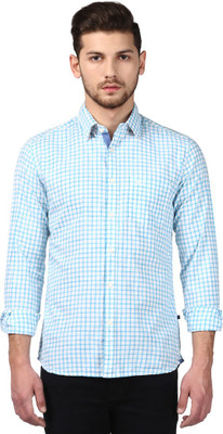 PARX Men Checkered Formal Blue Shirt