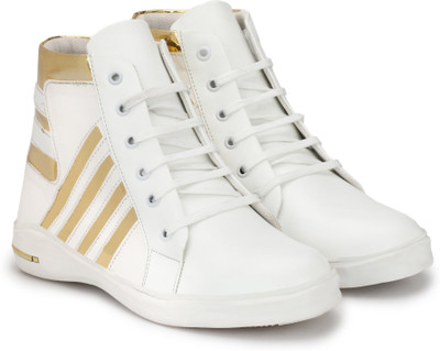 

Alex Martin High Top Casuals For Men(White, Gold