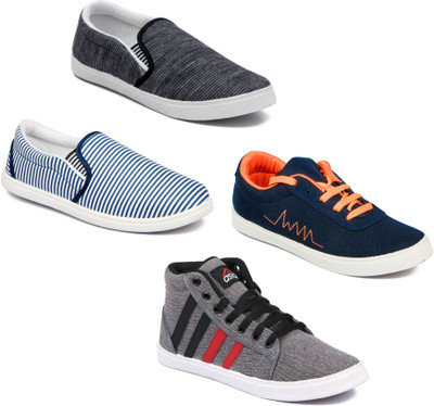 

Asian Men Casual & Running Shoes Combo Pack of 4 Canvas Shoes For Men(Multicolor