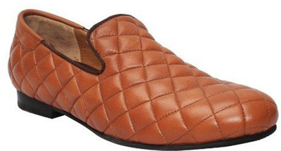

Bare Skin Bareskin Tan Color Hand Finished Genuine Leather Diamond Stitched Loafer Shoes For Men Casuals For Men(Tan