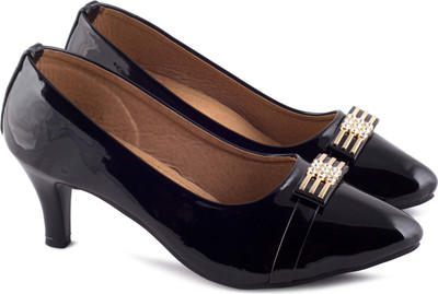 

PIPILIKA Ballerinas Princess 1780 Black Shiny Trendy High Heel Belly Shoes for Women Bellies For Women(Black