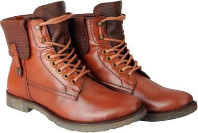 

FAUSTO High Ankle Leather Boots For Men(Tan