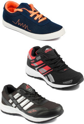 

Asian Men Casual & Running Shoes Combo Pack of 3 Canvas Shoes For Men(Multicolor