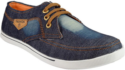 

MarcoUno BLACK COLOUR DENIM CASUAL SHOES Sneakers For Men(Blue, Tan