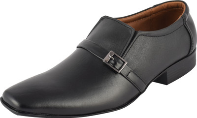 

Madoks Men's Black Leather Slip On For Men(Black