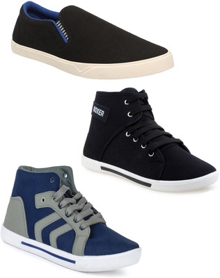 

Chevit Canvas Shoes For Men(Black, Blue, Mulicolor