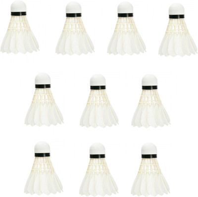 

Tima 9001-27 Shuttlecock (1 Box of 10 pcs) Feather Shuttle - White(Medium, 77, Pack of 10)