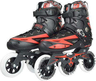 Iris 110 mm Adjustable In-line Skates - Size 2 UK(Red, Black)