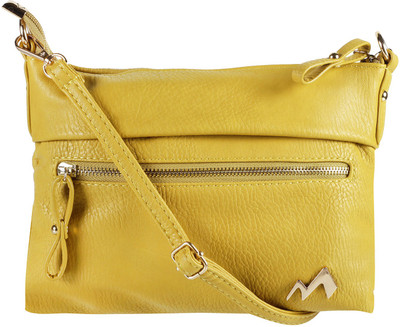 

Metro Women Casual Yellow Rexine Sling Bag