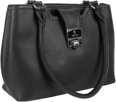 

Metro Women Casual Black Rexine Shoulder Bag