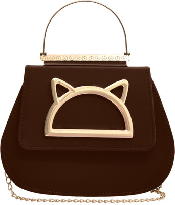 

TAP FASHION Women Evening/Party Brown PU Sling Bag