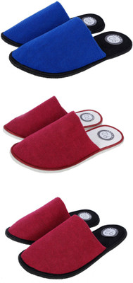 

92 MILES HOME SLIPPERS -PACK OF 3 PAIRS Slippers, Maroon