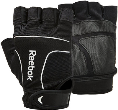 REEBOK Professional Gloves - Black/White Gym & Fitness Gloves (, Black
