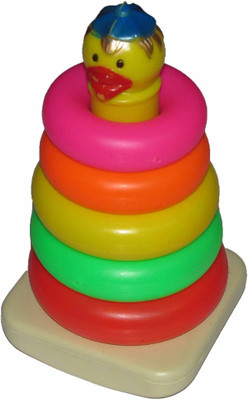 

Ekta 8.5 inches Stack a Ring Junior Duck Cap Stacking Rings Kid Toy Play Game Kids Nontoxic, Washable, Colourful, Unbreakable wd different sized rings(Multicolor)