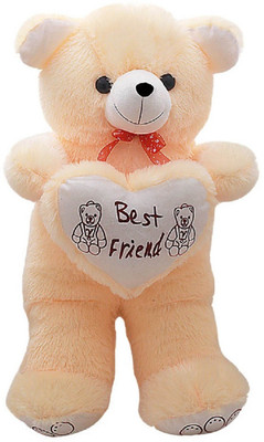 

Fun & Joy Beautiful Cream Fur Heart Teddy Bear Very Soft - 60 cm(Cream)