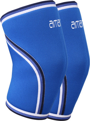 

Amarex 7mm Neoprene Knee Cap Sleeves-Blue Knee Support (M, Blue)