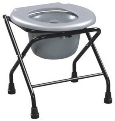 

IGR Commode Stool with Pot (Deluxe) Back & Abdomen Support (Free Size, Grey)