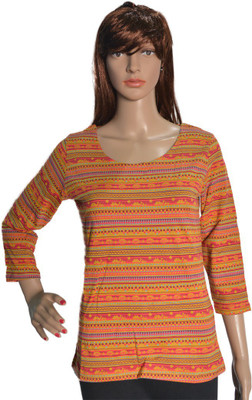 RBD Casual 3/4 Sleeve Striped Women Multicolor Top