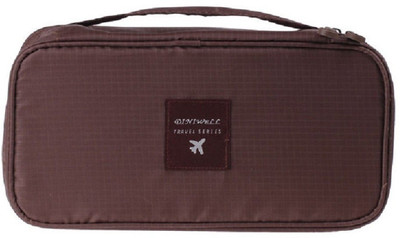 

Everbuy Travel Women's Storage Bag For Underwear Clothes Lingerie Bra Cosmetic Pouch Suitcase Case Underwear Tote Bra Case Bra Organiser-Brown(Brown)