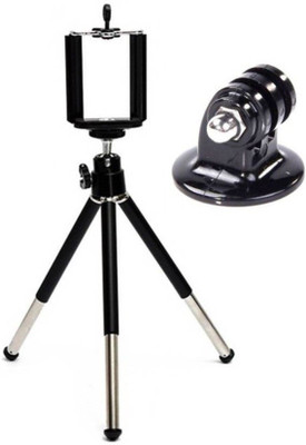 

ReTrack Adjustable Mini Mobile Phone Camera Stand With Bracket and GoPro-Bracket Tripod(Black, Supports Up to 500 g)
