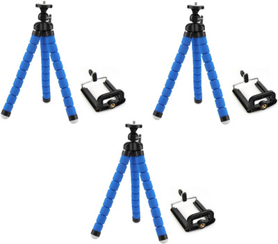 

ReTrack SET OF 3PC 7Inch Flexible Sponge Tripod-Bracket Stand Phone Holder For GoPro Camera /smartphone/dslr camera Tripod(Blue, Supports Up to 500 g)