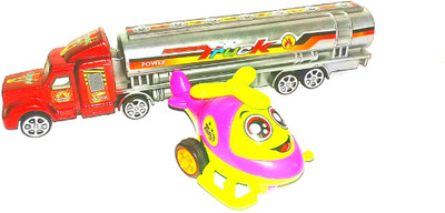 

SRP TOYS HIGH QUALITY UNBREAKABLE OIL TANKER TRUCK AND HELICOPTER(Multicolor)