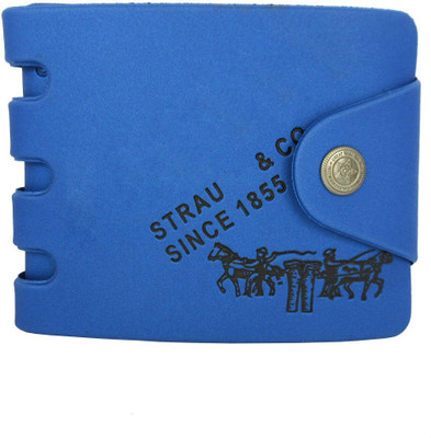 

Apki Needs Boys Tan Artificial Leather, Canvas Wallet(4 Card Slots), Blue