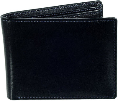 

LAER Boys Black Genuine Leather Wallet(8 Card Slots)