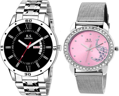 

R S Original RSO-2068 DAY AND TIME PINK WATCH FOR COUPLE Watch - For Couple