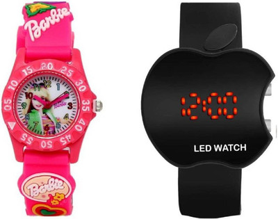 

perfectretail NEW GENERATION RED ANALOG BARBIE LED APPLE BLCK BLACK DIGITAL APPLE SHAPE WATCH FOR ( KIDS ) AND ALSO FOR GOOD GIFT Watch - For Boys & Girls Watch - For Boys & Girls