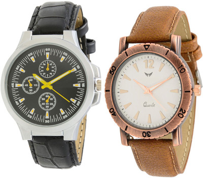 

just like New Stylish Men's Analogue Synthetic Leather Watch PACK OF 2 Watch - For Men