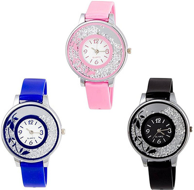 

Talgo TG189PANDDIPKBUBK White Analog Dial And MultiColour Rubber Strap (Combo of 3) Watch - For Girls