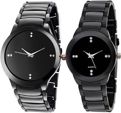 

JM SELLER New Stylish Black Gold Boys & Girls Combo Watch Watch - For Boys & Girls