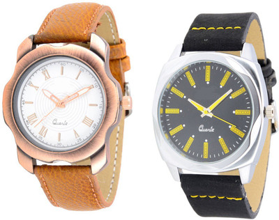 

just like New Stylish Men's Analogue Synthetic Leather Watch pack of 2 Watch - For Boys