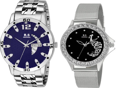 

R S Original RSO-2065 DAY AND DATE BLACK WATCH FOR COUPLE Watch - For Couple