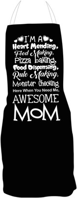 GIFTSMATE Polyester Chef's Apron - Free Size(Black, Single Piece)