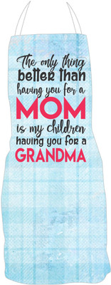 GIFTSMATE Polyester Chef's Apron - Free Size(Blue, Single Piece)