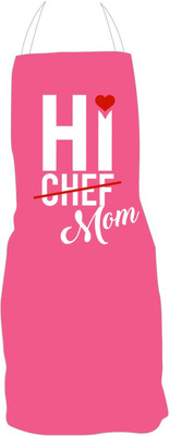 GIFTSMATE Polyester Chef's Apron - Free Size(Pink, Single Piece)