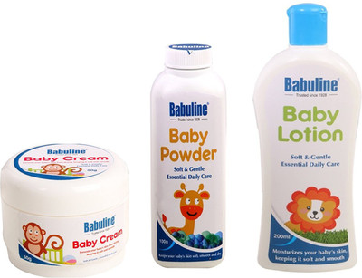 

Babuline Cream 50gm+Baby Lotion 200ml+Baby Powder 50 gm- Travel Kit(White)